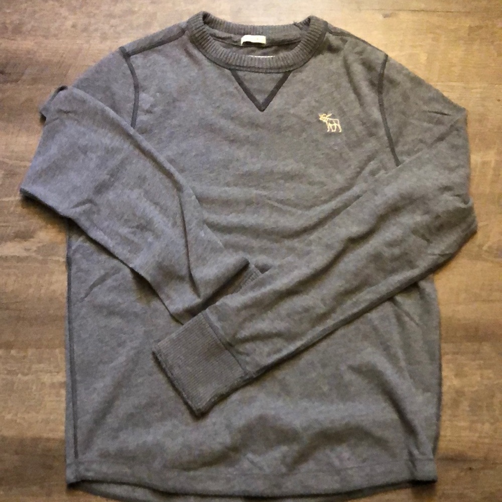 Abercrombie and Fitch Men’s Long Sleeve Grey Shirt Medium Muscle Fit